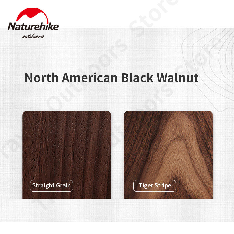 Naturehike Ultralight Black Walnut Wood Plate Portable Tableware Solid Wood Outdoor Western Food Fruit Salad Plate Camping Hiking Picnic Beach Travel Dish Diameter 20cm Original Nature Hike