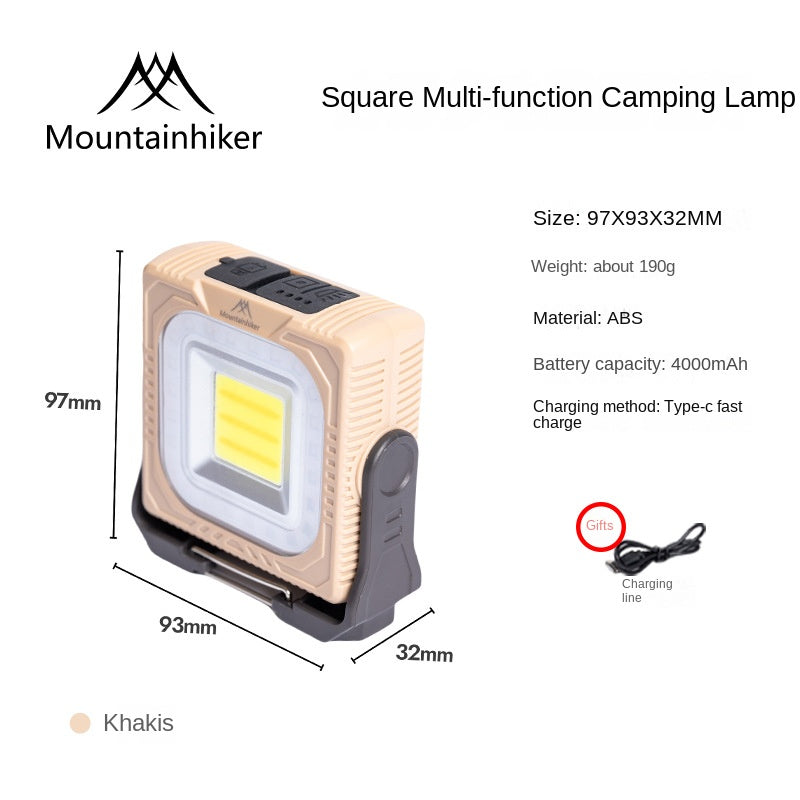 Mountainhiker Solar Powered Camping Lamp Multi-Functional 4 Light Modes Outdoor LED Light Lantern Lamp 4000mAh USB-C Charging IPX4 Waterproof Up To 1500 Lumens