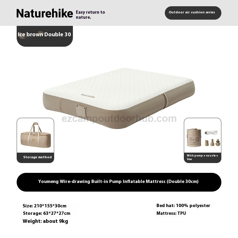 Naturehike DREAM Series Brushed Inflatable Mattress Foam Sponge Comfortable Automatic Air Mat Bed With Built-in Pump For 2-3 Person Outdoor Sleeping Mat Youmeng