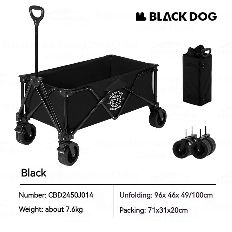 BLACKDOG Mountain Shadow Pro Camping Cart 150 Liters Large Capacity Folding Collapsible Cart Wagon Sundries Detachable Four-way Trolley With Brake