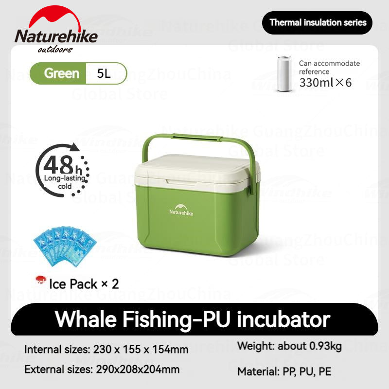 Naturehike Whale Fishing PU Insulated Box 5L 18L Anti-Bacterial 48H Cold Preservation Insulation Food Drink Ice Storage Container Box Refrigerator