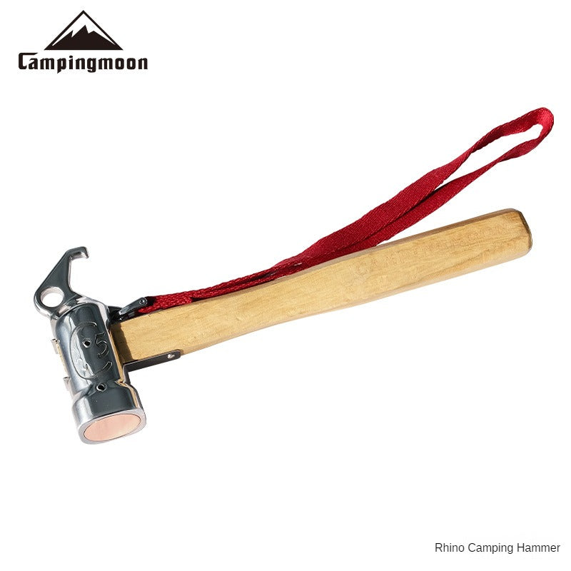CAMPINGMOON C-5 Rhino Camping Hammer Portable Lightweight Multi-Purpose Stainless Steel Copper Head Solid Wood Handle Tent Peg Stakes Ground Nail