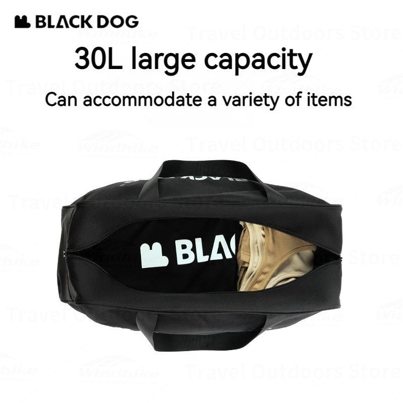 BLACKDOG Portable 30L Sports Bag Leisure Storage Bag Ultralight Tourism Handbag Waterproof Bag Outdoor Travel Camping Luggage Handheld Bag Black Dog