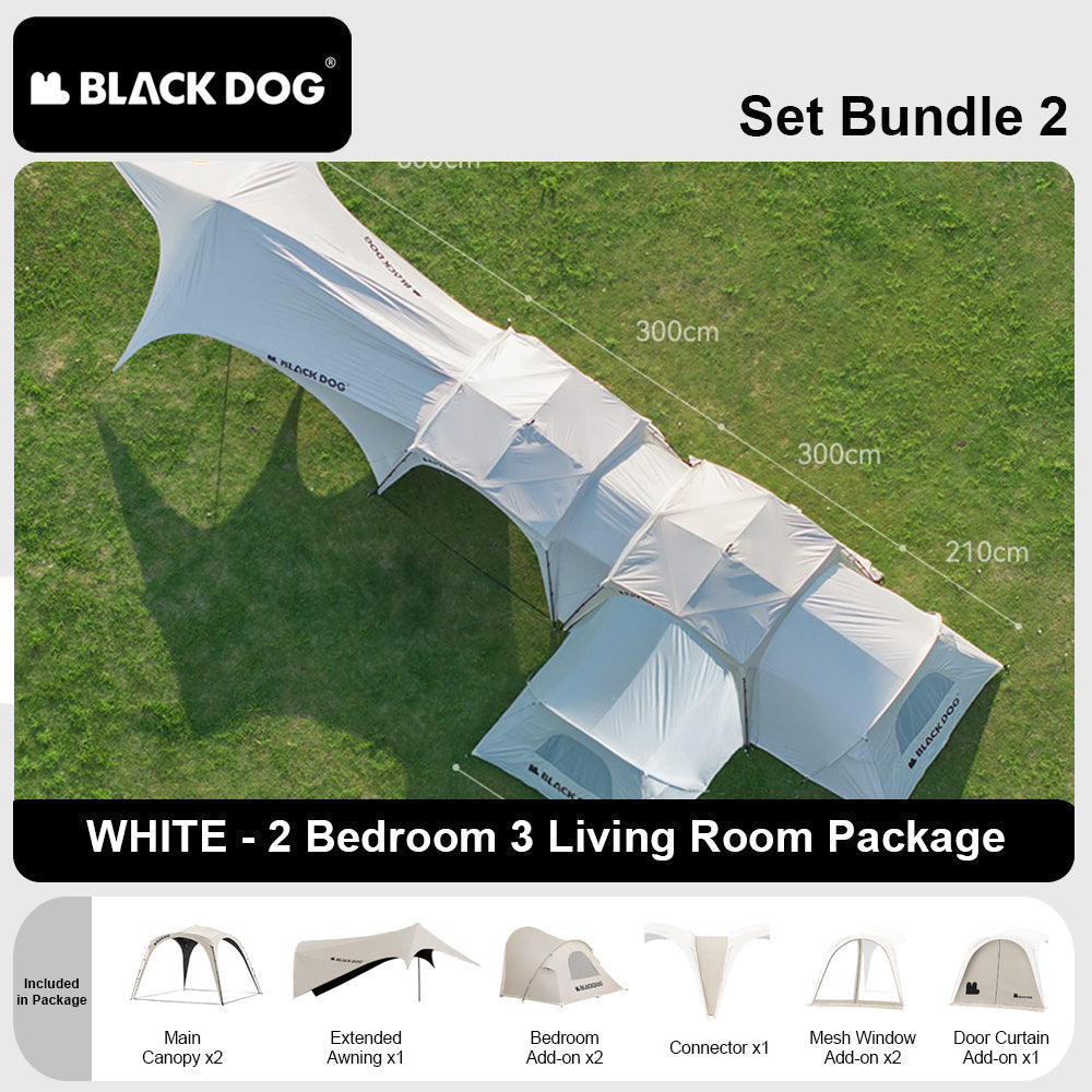 BLACKDOG DOME SKY Automatic Modular Multiple Setting Canopy Tent Unlimited Connection Bedroom Living Area Waterproof Outdoor Fast Build 4-12 Person Unicorn