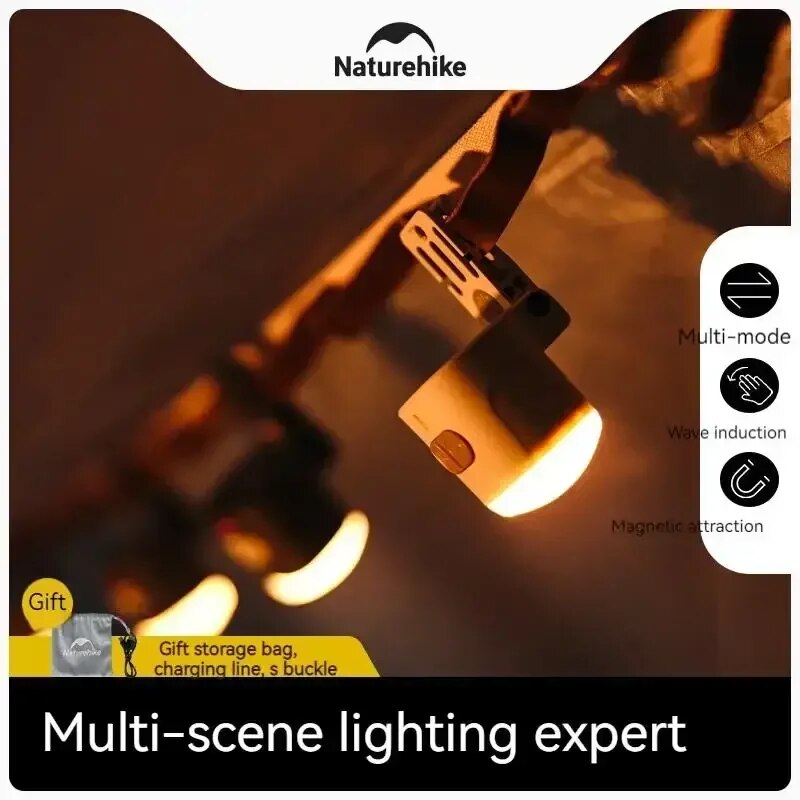 Naturehike STAR MILLET Small Camping Light Mini Clip-on Magnetic Headlamp Multifunctional IPX4 Waterproof USB C Rechargeable Battery Sensor Lantern