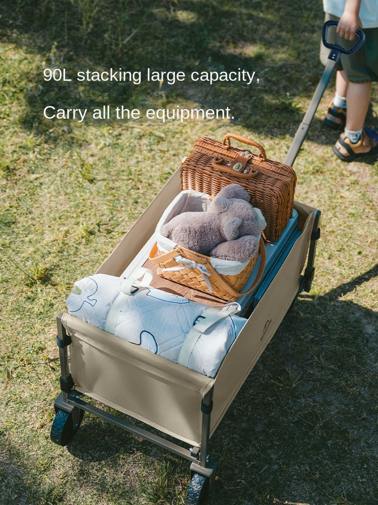 Naturehike Mini Foldable Trolley Cart Multipurpose 50/70L Large Capacity Utility Wagon Carrier Push Cart Outdoor Folding Storage Camping Shopping