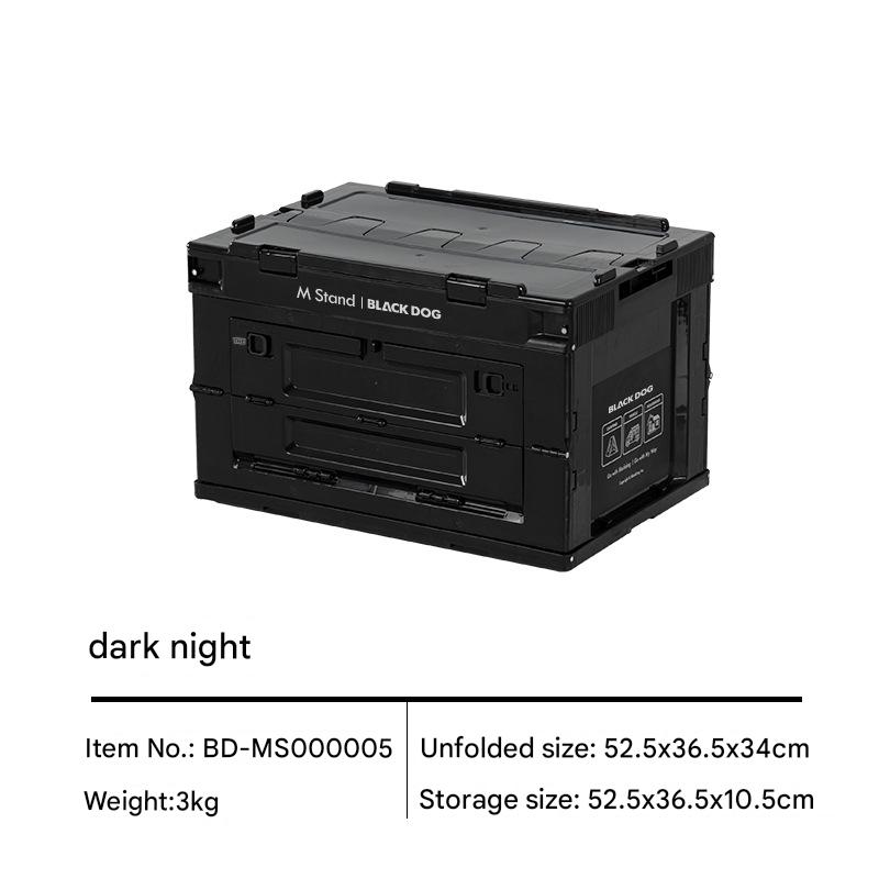 BLACKDOG PP Collapsable Camping Storage Box With Optional Wood Tabletop Add-on 25L / 50L Multifunctional Portable Storage Case Car Organizer Hiking