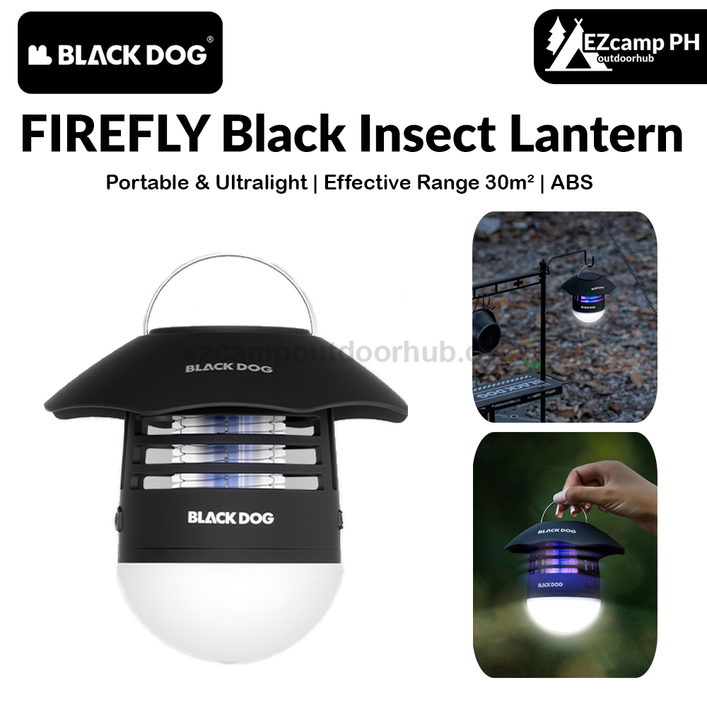 Blackdog FIREFLY Black Insect Lantern Multipurpose Anti Mosquito UV Lamp LED Light USB Charging 2000mAh Up To 30H Working Time For Space Up To 30m² Waterproof