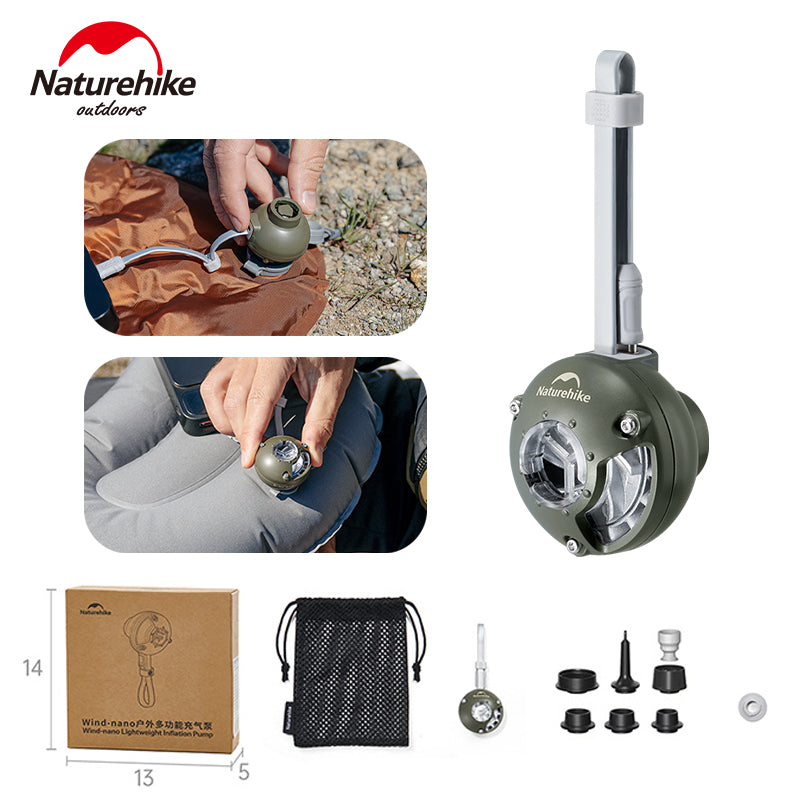 Naturehike Lightweight Air Pump Portable Multi-functional Inflatable Pump Mini Electric Air Pump 2-in-1 Quick Inflation Deflation Outdoor Camping