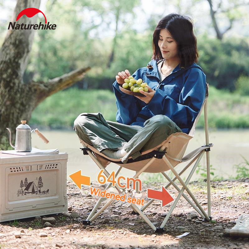 Naturehike Star and Moon T01 Gathering Camping Chair Portable X-Shaped Folding Leisure Relax Lazy Chair With Armrest Lounge Fishing Tourist Garde