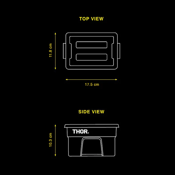 THOR Storage Smoked Series 1L MINI Stackable Food Grade Storage Box with Lid Cover Original Plastic Box Camping Hiking Travel Picnic Kitchen Storage Organizer NSF Certified