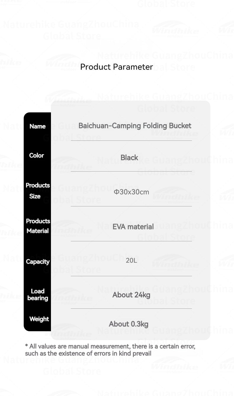 BLACKDOG Folding Round Water Bucket With Lid Outlet Valve Design 20L Portable Ultralight Water Bag Box Sink Bag Storage Camping Outdoor Hiking Beach Fishing Travel Picnic Original Black Dog