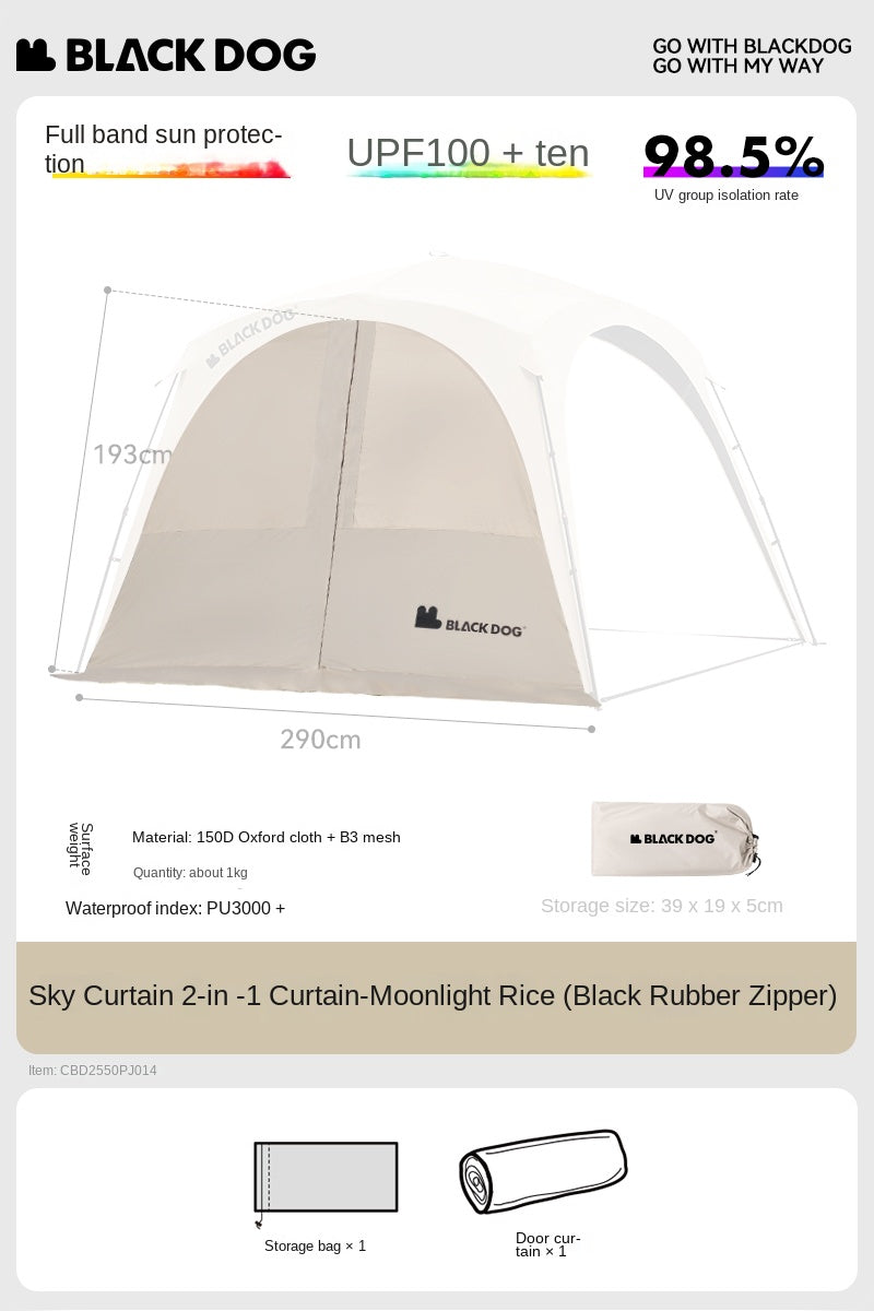 BLACKDOG DOME SKY Automatic Modular Multiple Setting Canopy Tent Unlimited Connection Bedroom Living Area Waterproof Outdoor Fast Build 4-12 Person Unicorn
