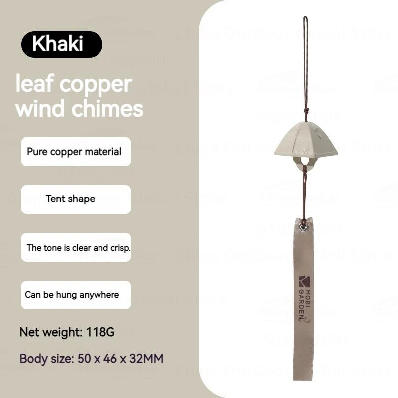 MOBI GARDEN Copper Wind Chime Tent Shape Haning Bells Portable Camping Garden Decoration Outdoor Yard Meditation Relaxation Pure