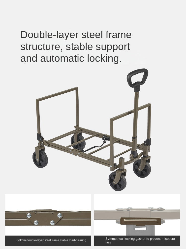 Naturehike Mini Foldable Trolley Cart Multipurpose 50/70L Large Capacity Utility Wagon Carrier Push Cart Outdoor Folding Storage Camping Shopping