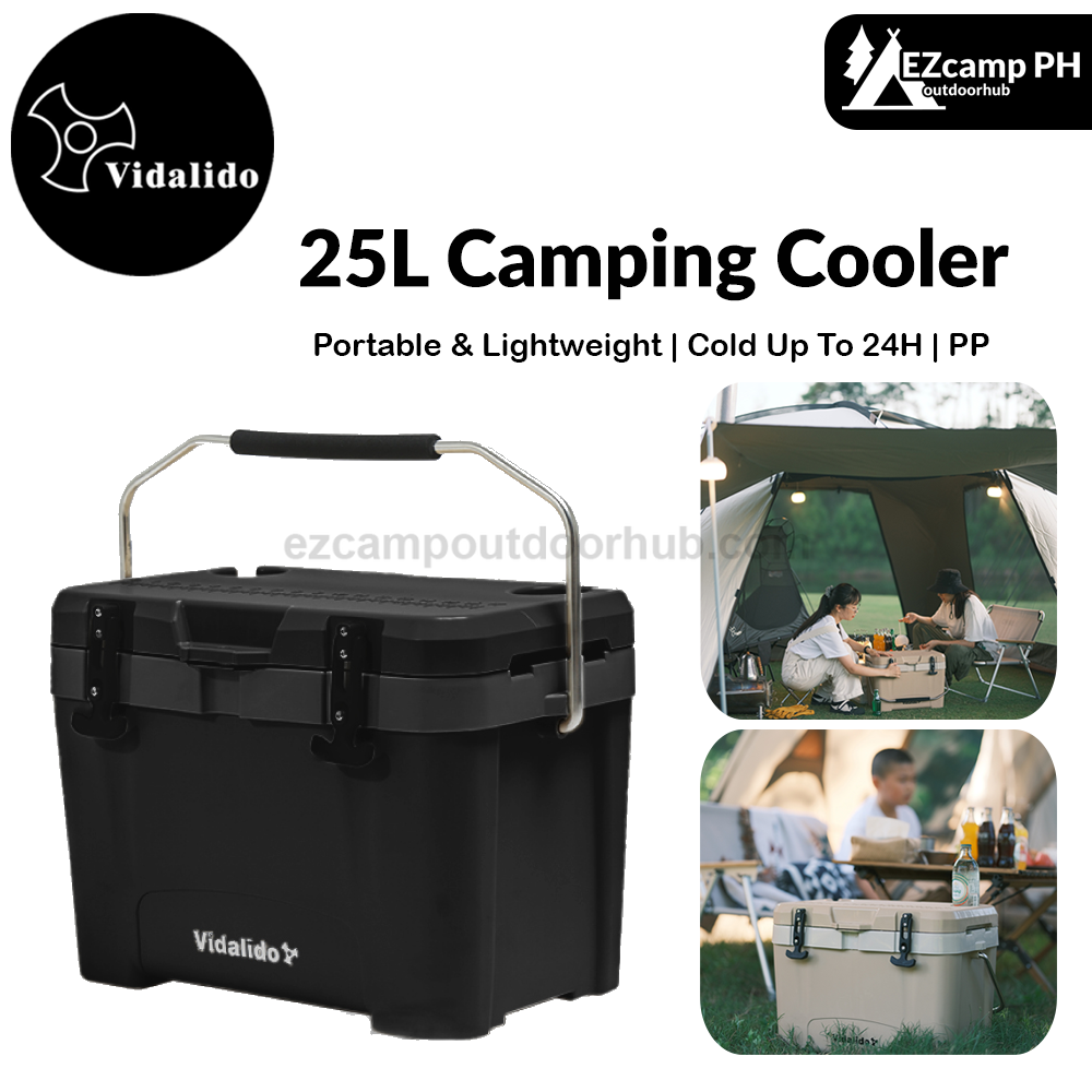 Vidalido 25L Camping Cooler Portable Lightweight Multipurpose Insulated Storage Box Car Refrigerator Cold Up To 24H Outdoor PP Material