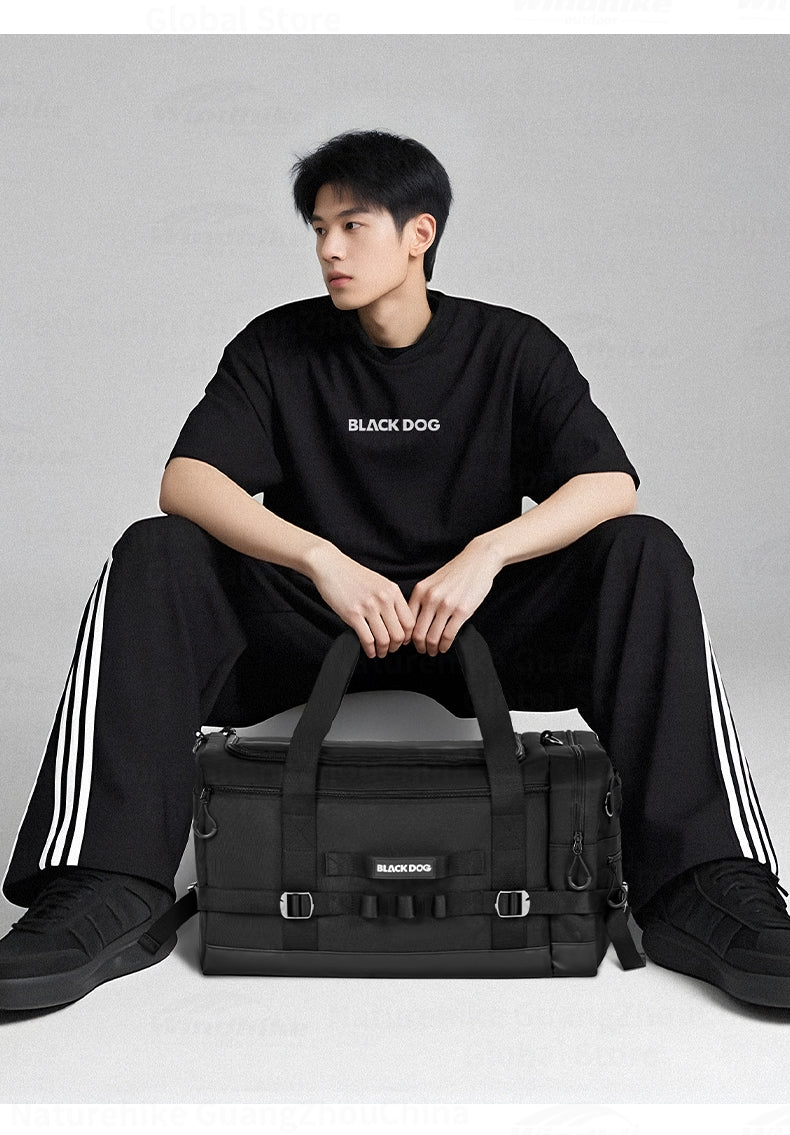 Blackdog WORLD Outdoor Travel Bag Portable Foldable Multipurpose Large Capacity Storage Bag Mounted Webbing Design Removable Shoulder Strap Divider