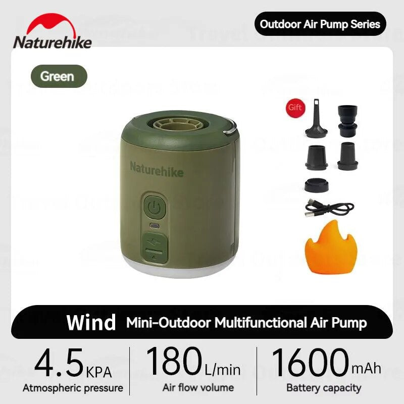 Naturehike WIND MINI Multifunctional Air Pump Lantern Lamp Light Inflatable Pump Inflate Deflate USB C Rechargeable Tent Mattress Bed Pillow Mat Bed