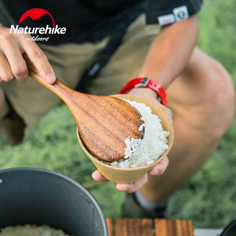 Naturehike Natural Solid Wooden Spatula Cooking Tool Kitchen Utensil Spoon Rice Soup Ladle Tableware Acacia Wood Portable Daily Picnic Pan Shovel