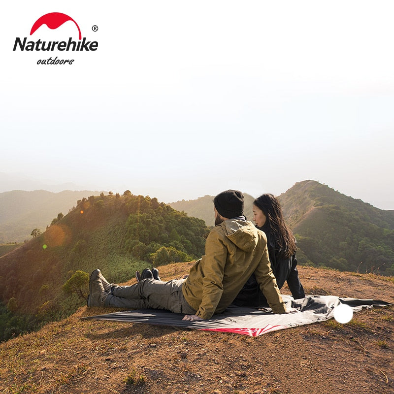 Naturehike Portable Ultralight Floor Mat 20D Double Sided Silicon Coated Plaid Cloth Camping Hiking Picnic Beach Tent Ground Sheet Pad Waterproof