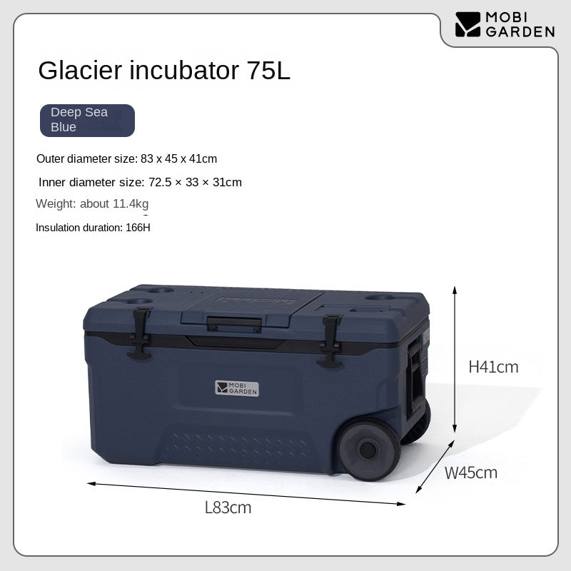 Mobi Garden GLACIER Incubator Cooler Series Portable Multipurpose Storage Box 16/25/36/50/75L Capacities Up To 120H Hot & Cold Insulated Preservation Rotomolded Ice Food Drink Cooler Bucket Outdoor Camping