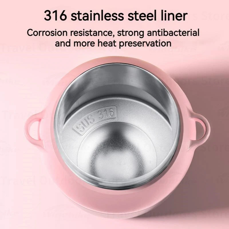 BLACKDOG Thermal Water Bottle 800ML With Straw Portable Insulation Cup Female 316 Stainless Steel High Temperature Resistant Large Capacity Cute Cup Drinkware