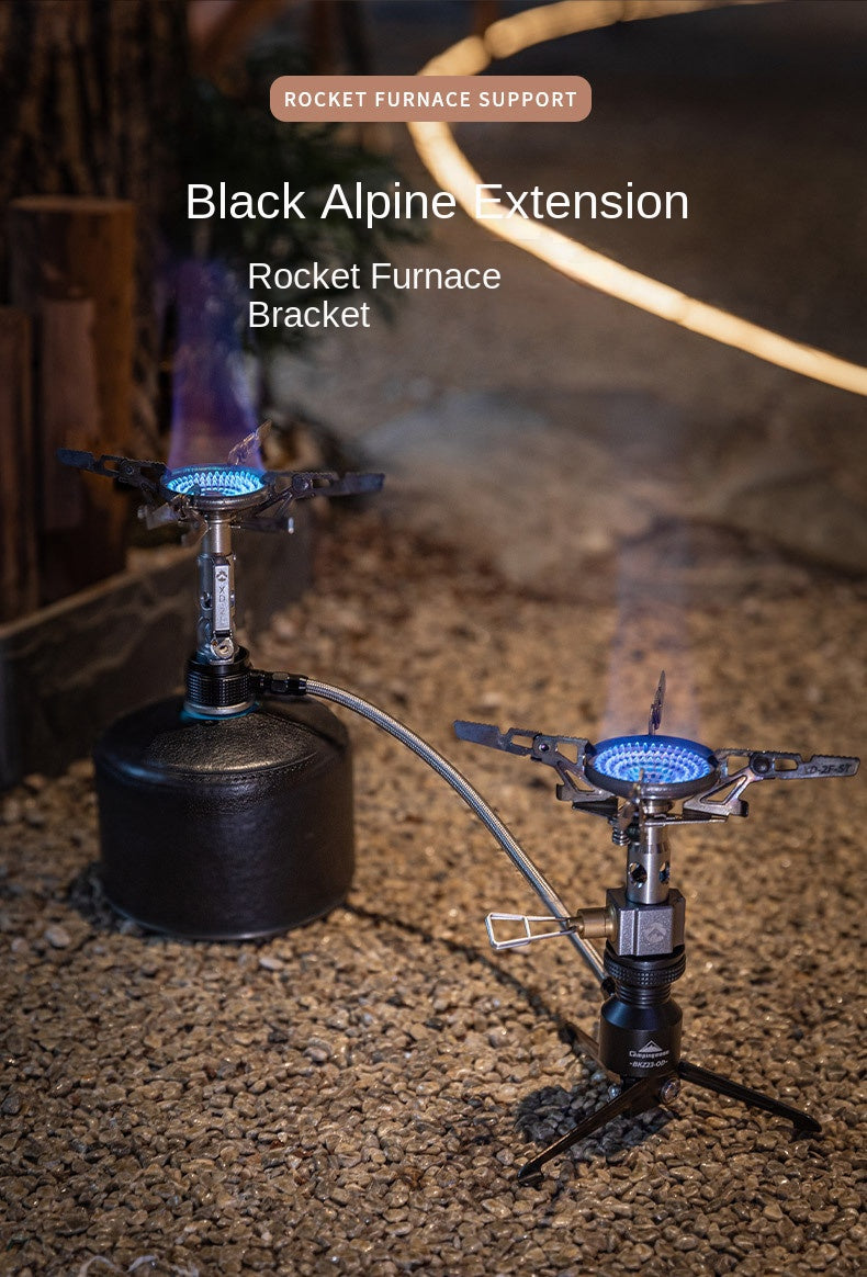 Campingmoon BKZ23-OD Rocket Furnace Bracket Foldable Stove Lamp Tripod Bracket Extension Tube Hose Alpine Butane Screw Threaded Type Flat Gas Tank Adapter