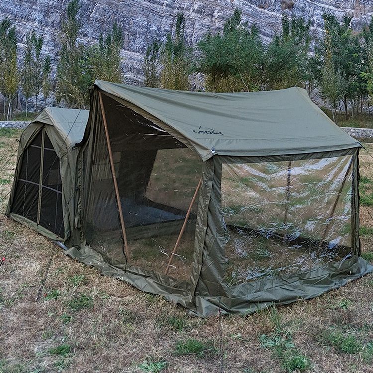 Coody Air Tent WAVE 7.0 4-6 Person Air Inflatable Tent 210D Blended Cotton PVC Air Pole Black Vinyl Coated Sunscreen Waterproof Extended Canopy GEMINI STAR