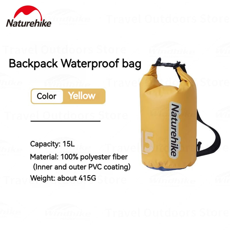 Naturehike Portable Heavy Duty Outdoor Bag IPX6 Waterproof Backpack Ultralight Bag 500D PVC Coating Wet And Dry Separation Fishing Snorkeling Swimming