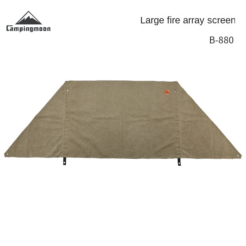 Campingmoon B-880 B-660 Canvas Fire Array Curtain Fireproof Windshield Cooking Grill Tarp BBQ Stove Windproof Cloth Wind Deflector Wind Resistance