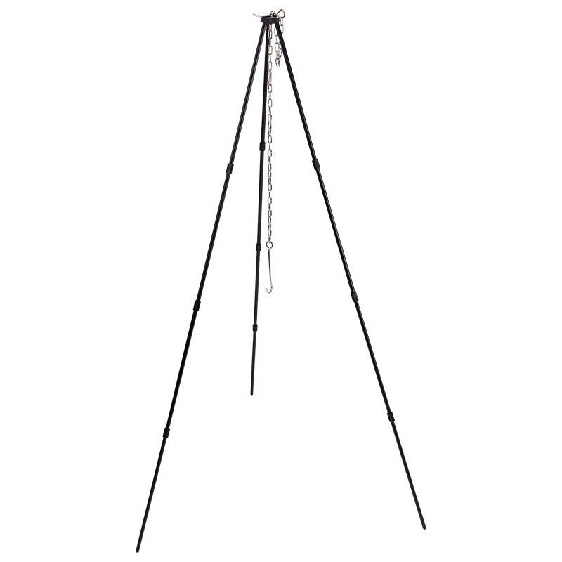 Campingmoon MS-105-BK MS-080-BK Hanging Pot Tripod Bracket Outdoor Portable Lightweight Three-Section Detachable Barbeque Rack Cookware Utensil