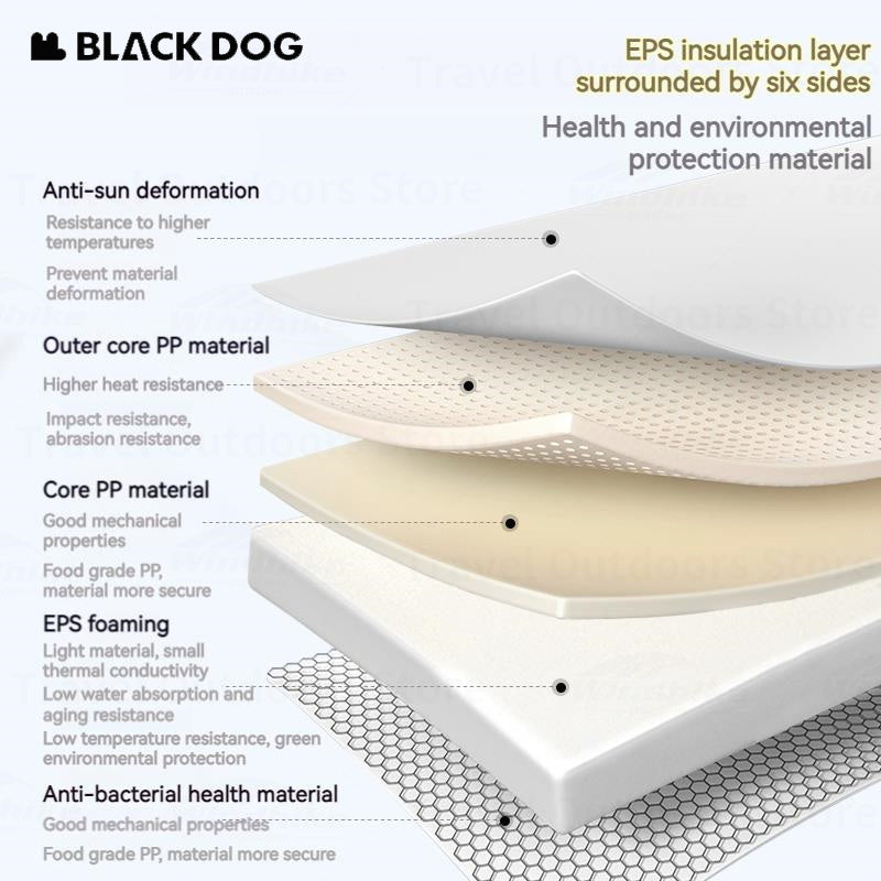BLACKDOG ICELAND Cooler Storage Box 13L 25L Hot and Cold up to 48H Foods Drinks Ice Outdoor 3 Layer PP EPS Insulation Chest Container 50kg Max Load