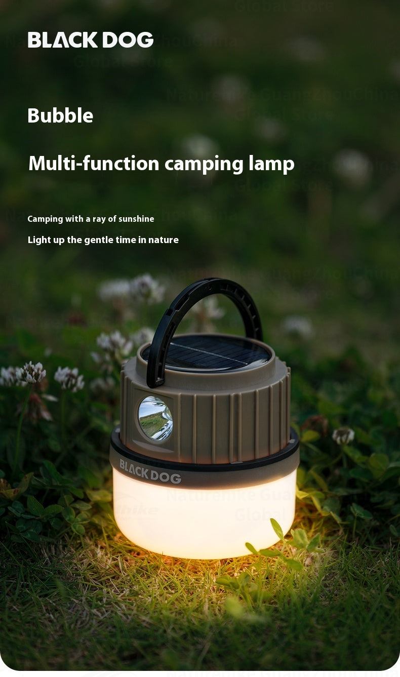 Blackdog Multifunctional Camping Light Portable Ultralight Rechargeable Atmosphere Hanging Lamp Solar Powered & Type-C Charging Emergency Lantern Outdoor