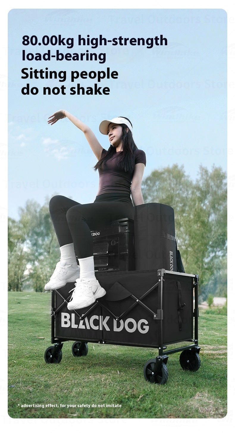 Blackdog STAR TRAIL Camping Cart Portable Foldable Multipurpose Hand Pull Retractable Trolley Carbon Steel Frame Double Skeleton Stable Tear Resistant