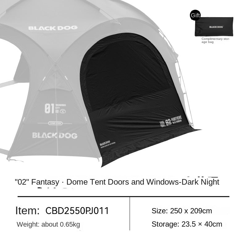 Blackdog WONDERLAND Series Modular Dome Tent Geodesic Style Tactical Black Multiple Setup Large Space Unlimited Connection Outdoor Camping Tent Rainproof