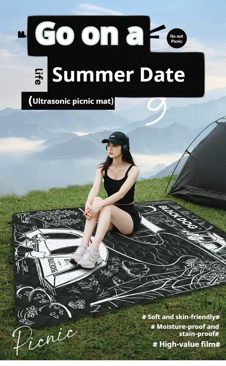 BLACKDOG Ultrasonic Picnic Mat Cushion Aluminum Film Seat Soft And Skin-Friendly Pad Waterproof Camping Outdoor Mattress Sleeping Pad Blanket