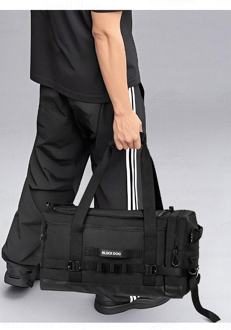 Blackdog WORLD Outdoor Travel Bag Portable Foldable Multipurpose Large Capacity Storage Bag Mounted Webbing Design Removable Shoulder Strap Divider