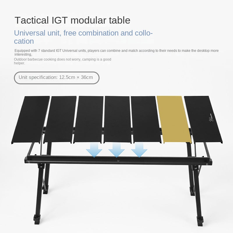 Vidalido IGT Modular Folding Table Portable Lightweight Foldable Tactical Integrated Grill Split Splicing Table Height Adjustable Max Load Up To 60kg 2.5 Units