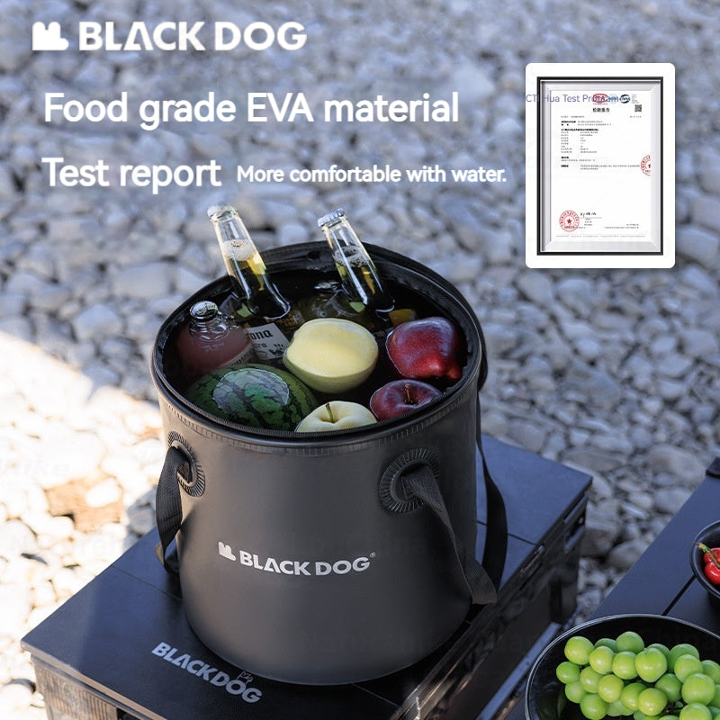 BLACKDOG Folding Round Water Bucket With Lid Outlet Valve Design 20L Portable Ultralight Water Bag Box Sink Bag Storage Camping Outdoor Hiking Beach Fishing Travel Picnic Original Black Dog