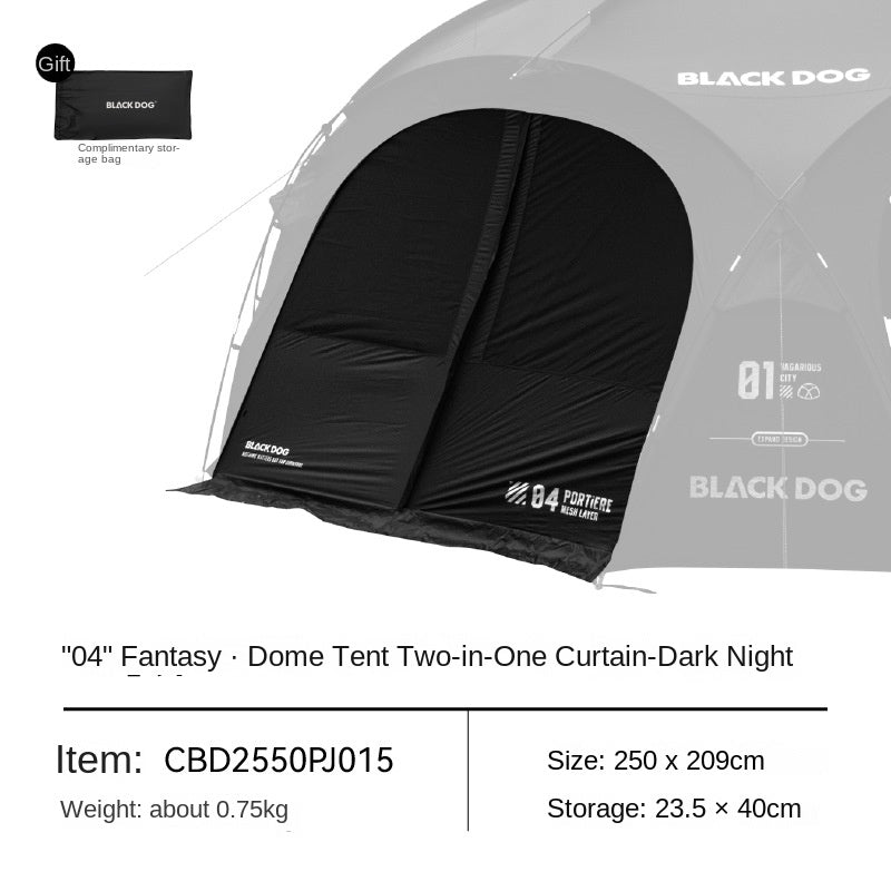 Blackdog WONDERLAND Series Modular Dome Tent Geodesic Style Tactical Black Multiple Setup Large Space Unlimited Connection Outdoor Camping Tent Rainproof