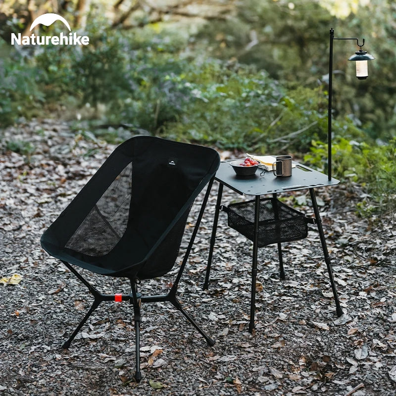 Naturehike YL01 Moon Chair Portable Quick Open Wide Seats Folding Camping Chair Load Bearing 200kg X-Shaped Support Structure Outdoor Fishing Beach Seat