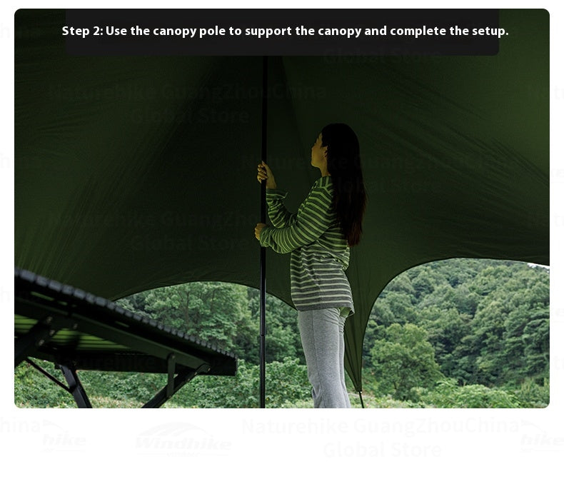 BLACKDOG CLOUDSPAN Black Coated Canopy Portable Multipurpose 26㎡/60㎡ Quick Setup Awning Arched Design Large Sunshade Sun Shelters Tent UPF21000 Waterproof Camping Party Travel