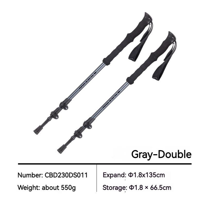 BLACKDOG Outdoor Telescopic 66.5-135CM Walking Trek Rod Stick Ultralight 6061 Aluminum Alloy Portable 3-Section External Lock Stick Trekking Poles