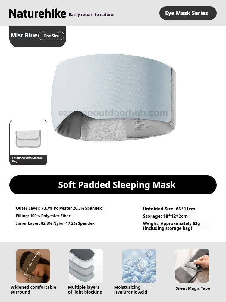 Naturehike Soft Padded Sleeping Mask Full Light Blocking Eyepatch Comfortable Wrap-Around Design Travel Sleep Eyeshade Home Outdoor Camping Rest