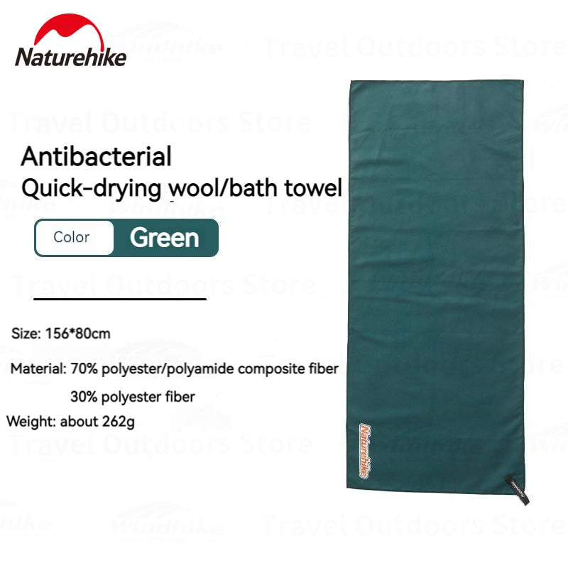 Naturehike Quick Drying Bath Towel Portable Ultralight Fast Dry Microfiber Camping Beach Travel Absorbent Antibacterial Hand Face Towel Heavy Duty