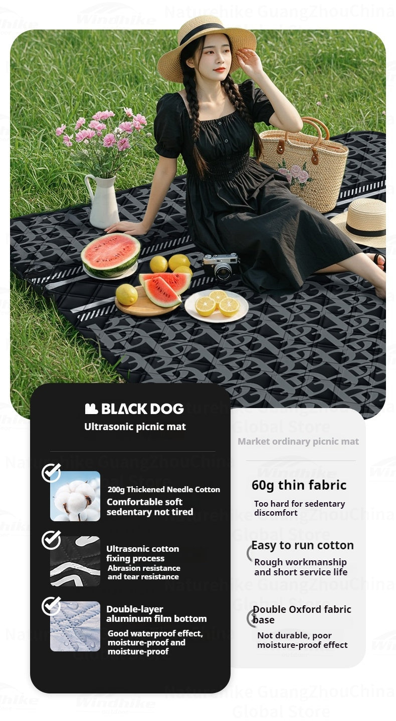 BLACKDOG Ultrasonic Picnic Mat Cushion Aluminum Film Seat Soft And Skin-Friendly Pad Waterproof Camping Outdoor Mattress Sleeping Pad Blanket