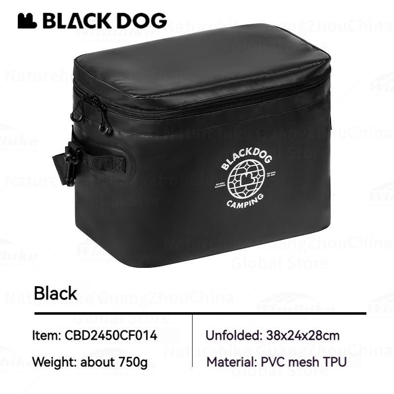 BLACKDOG 20L Ice Bag with Shoulder Strap Outdoor Portable Leakproof Insulated Thermal Lunch Cooler PVC Box Camping Hiking Picnic Beach Travel Heavy Duty Original Black Dog