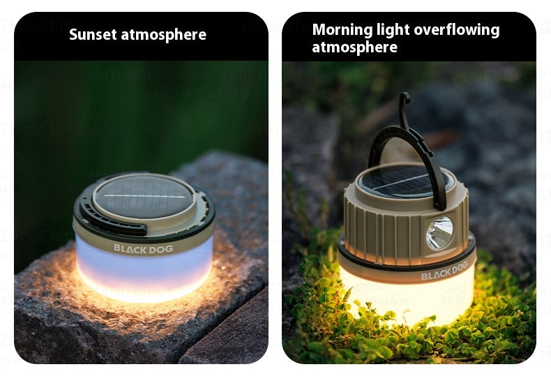 Blackdog Multifunctional Camping Light Portable Ultralight Rechargeable Atmosphere Hanging Lamp Solar Powered & Type-C Charging Emergency Lantern Outdoor