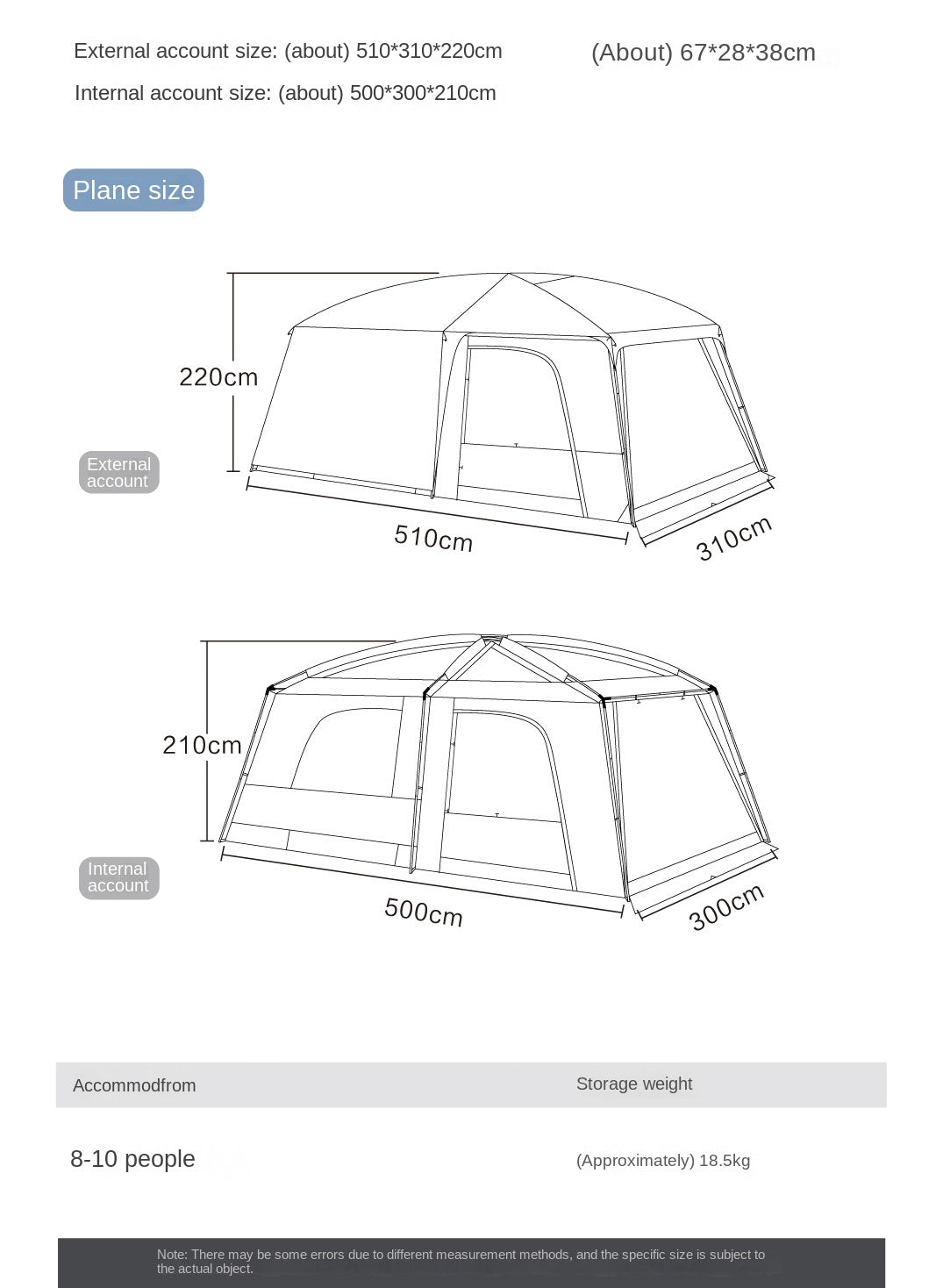 Vidalido POON SAAN PRO 8-10 Person Banshan Villa XL Cabin Black Camping Tent 15m² Interior Space 2 Bedroom Waterproof Titanium Silver Coated