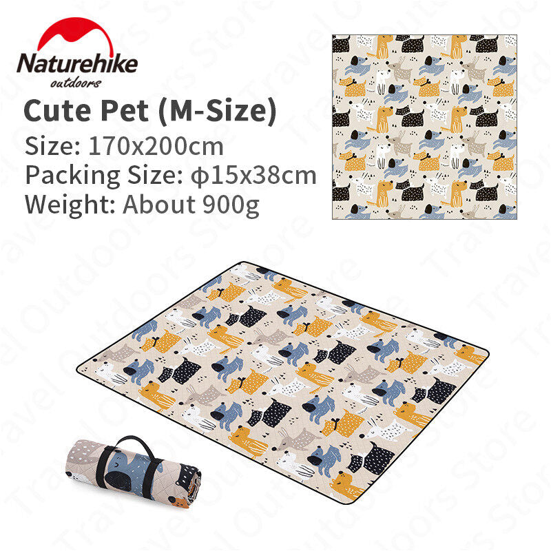 Naturehike Printed Picnic Mat Blanket Portable Waterproof Washable Double-Sided Outdoor Camping Comfortable Foam Pad Small Medium Large